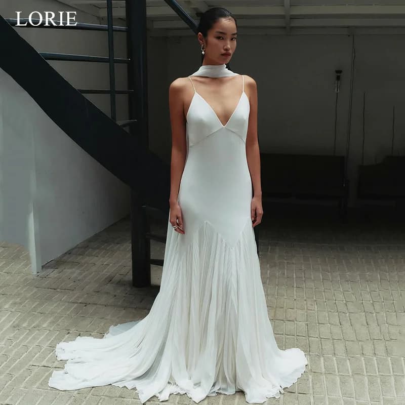 LORIE Exquisite A-Line Wedding Dress Sleeveless Corset Bride Prom Dresses Chiffon Bridal Gown 2025 Customized