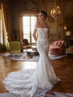 LORIE Illussion Lace Mermaid Wedding Dresses Off Shoulder Strapless Backless Bridal Gown Floor-Length Bride Gowns Customized