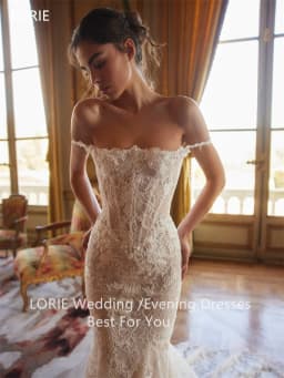 LORIE Illussion Lace Mermaid Wedding Dresses Off Shoulder Strapless Backless Bridal Gown Floor-Length Bride Gowns Customized