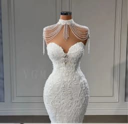 Luxury Mermaid Wedding Dresses 2025 for Bride Sweetheart Beaded Lace Appliques African Bridal Gown Robes De Mari Customized