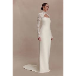 Rebecca Customized High Neck Lace Embroidery Prom Dress Floor-Length vestidos de noche Waist Cinching Elegant Evening Dresses