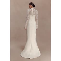 Rebecca Customized High Neck Lace Embroidery Prom Dress Floor-Length vestidos de noche Waist Cinching Elegant Evening Dresses
