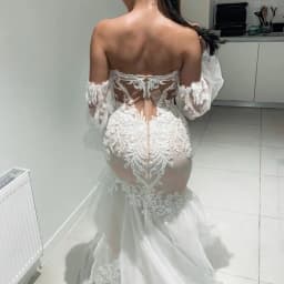 Princess  Sweetheart Mermaid Wedding Dresses Boho Appliques Long Sleeves Tiered Floor Length Lace Bridal Gowns Vestido De Novia