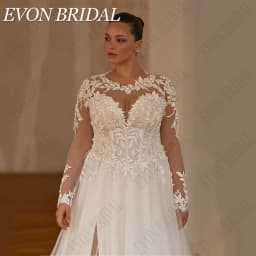 EVON BRIDAL Lace Sweetheart Wedding Dress Plus Size Bride Off Shoulder Applique A-Line Sweep Train Vestidos De Novia Customized