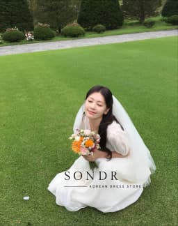 Sondr O-Neck Short Sleeves Korean Wedding Dresses Photo Shoot Customized A Line Simple Elegant Japanese Wedding Party Dresses