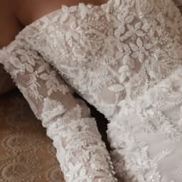 ZIBUYU Customized Luxury Mermaid Wedding Dress Off Shoulder Sweetheart Long Sleeve Lace Beaded Backless Bridal Gown