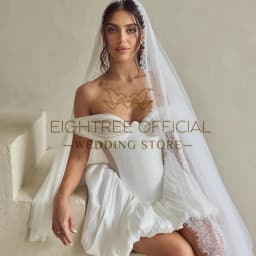 Eightree Women Short Wedding Dresses 2026 Sweetheart Sleeveless Satin Bridal Dress White Evening Wedding Prom Gowns Customized