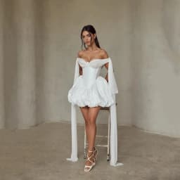 Eightree Women Short Wedding Dresses 2026 Sweetheart Sleeveless Satin Bridal Dress White Evening Wedding Prom Gowns Customized