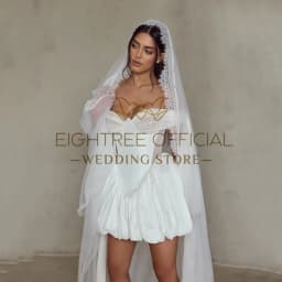 Eightree Women Short Wedding Dresses 2026 Sweetheart Sleeveless Satin Bridal Dress White Evening Wedding Prom Gowns Customized