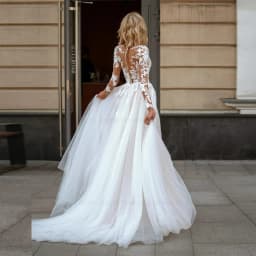 ANGEL Elegant A-Line Lace Wedding Dress 2025 Customized Scoop Neck Applique Bridal Gowns Button Plus Size Vestidos De Novia