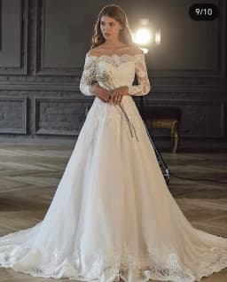 Customize To Measures Wedding Dress Long Sleeve A_line FLoor Length Tulle Lace Appliques BRidal Gown Princess Long Sleeve Robe