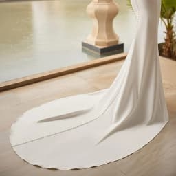 ZIBUYU Customized Satin Wedding Dress Square Neck Wide Straps Open Back Ruched Waist Sheath Bridal Gown