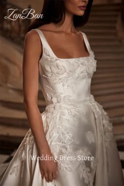 ZanBan Exquisite Ivory Wedding Dress Detachable Train 2025 Sleeveless Bridal Gown Mermaid Bride Dress Customized Vestido De Noiv