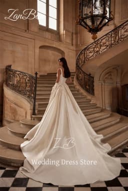 ZanBan Exquisite Ivory Wedding Dress Detachable Train 2025 Sleeveless Bridal Gown Mermaid Bride Dress Customized Vestido De Noiv