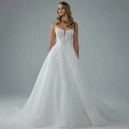 Custom Made Strapless Sweetheart Corset Wedding Dress Lace Appliques A Line Bridal Gown With Long Train