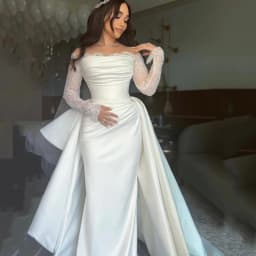 Elegant Wedding Dresses for Woman Customized Off The Shoulder Lace Long Sleeve Boho Beach Bridal Gowns Wedding Party Dress 2026