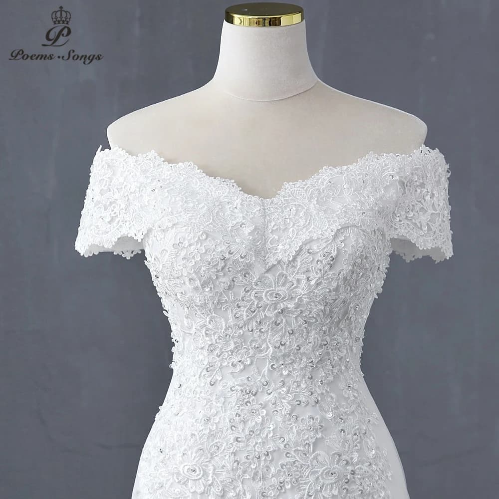 Customized Sweetheart Boat Neck Style Mermaid Wedding Dress Wedding Gowns Marriage Bride Dress Vestidos De Novia Robe De Mariee