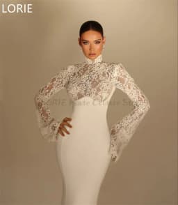 LORIE Elegant Mermaid Wedding Dresses Lace Appliques Soft Bridal Gowns Long Sleeves Vintage Country Wedding Gown Customized 2025