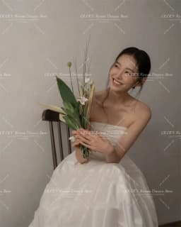 OLOEY Simple A Line Taffeta Korea Wedding Dress Customized Photoshoot Strapless Corset Back Floor Length Bridal Gown Plus Size