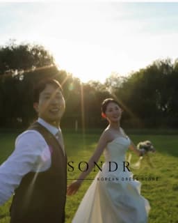 Sondr Grassland Theme Korean Wedding Dresses Photo Shoot Customized Strapless Elegant Self-Wedding Gown for Bride 2026