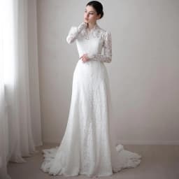 Woman Arabian Wedding Dress Customized Long Sleeves High Neck Saudi Arabic Bridal Gown Sweep Train Bride Robe De Mariee