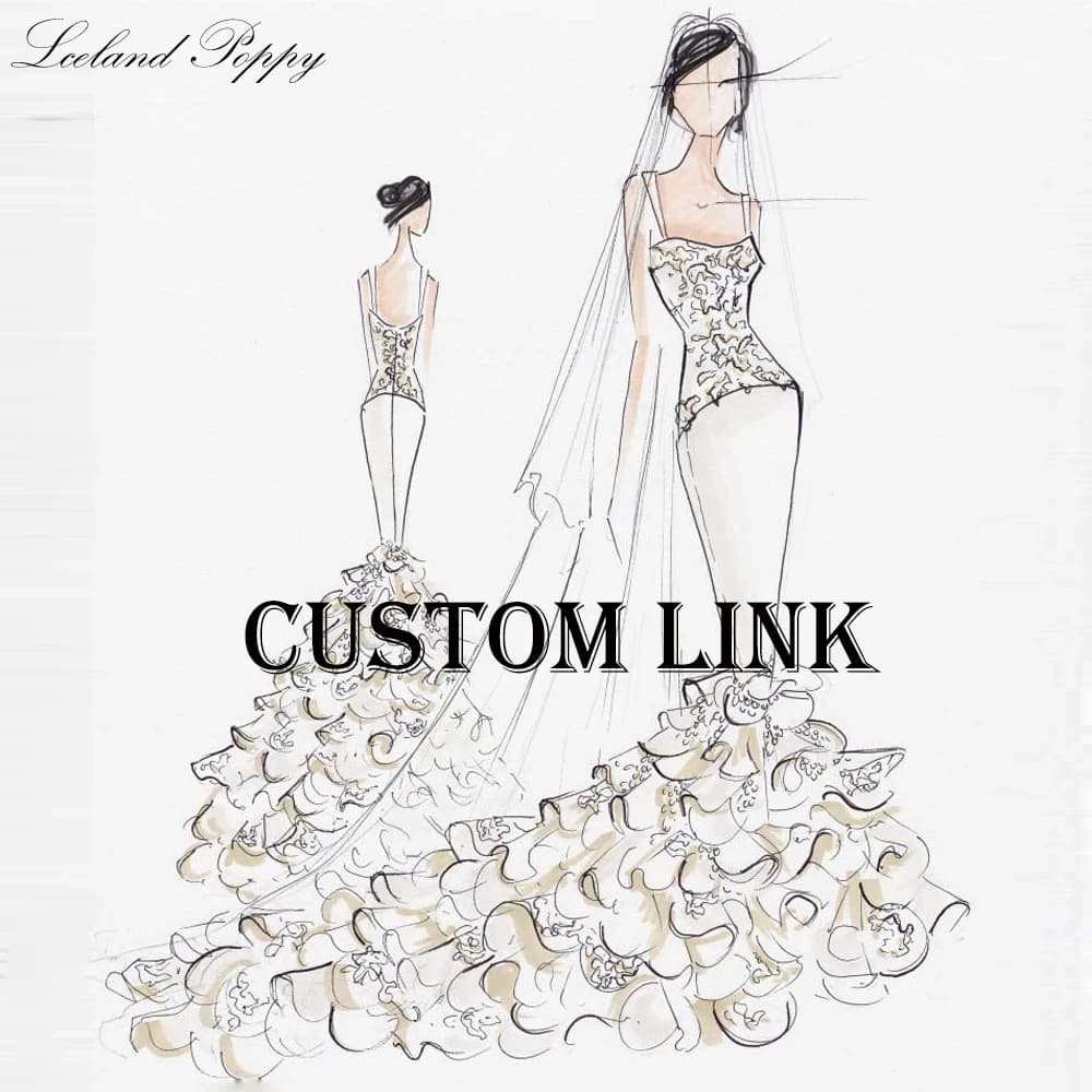 Lceland Poppy Customized Wedding Dress Custom Made Link Dress Customize Fee Extra Fee Link (Contact Us Before Buying)