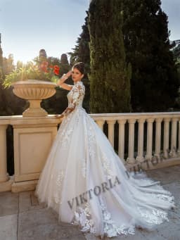VIKTORIA Pleasant High Neck Wedding Dresses For Woman Bridal Long Sleeves Buttons A-LINE Appliques Vestidos De Novia Custom Made