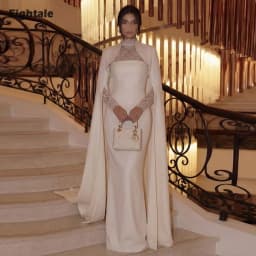 Eightale Vintage Wedding Dress High Neck Long Sleeves Lace Customized Ivory Satin Bridal Gown Bride Party Dress Vestido De Novia