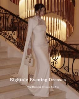 Eightale Vintage Wedding Dress High Neck Long Sleeves Lace Customized Ivory Satin Bridal Gown Bride Party Dress Vestido De Novia