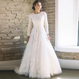 Customized Muslim Ivory A-line Wedding Dresses O-Neck Applique Lace Full Draped Pleat Tulle Brideing Dresses robe de mariée 2025