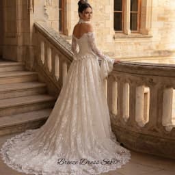 Customized Sweetheart Long Sleeves Robe de mariée Fashion Lace Appliques Wedding Dress Elegant A-Line Lace Up Back Bridal Gowns