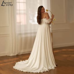 Romantic Chiffon Bride Dress Off Shoulder Appliques Wedding Gowns 2025 Sweetheart Backless Plus Size vestido de novia Customized
