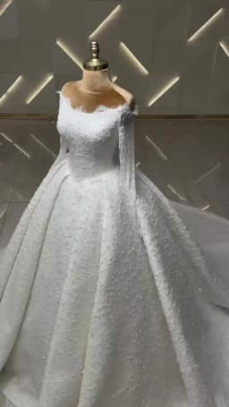Luxury Lace Ball Gown Wedding Dress Off Shoulder Long Sleeve Princess Bridal Gown Beads Vestido De Novia