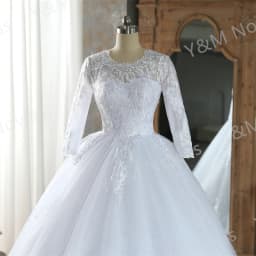 Real Video Vestidos De Novia Simple Vintage White Wedding Dress for Women With Sleeves Princesa Bridal Gown