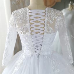 Real Video Vestidos De Novia Simple Vintage White Wedding Dress for Women With Sleeves Princesa Bridal Gown
