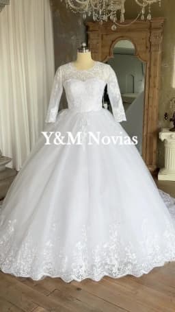 Real Video Vestidos De Novia Simple Vintage White Wedding Dress for Women With Sleeves Princesa Bridal Gown