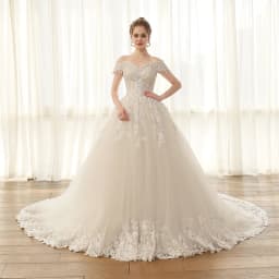 SL-6804 Customized ball gown wedding dress off shoulder elegant lace appliques celebrity princess wedding gowns plus size