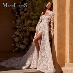 Moonlight Glamorous Sweetheart Wedding Dresses for Women Lace Appliques Front Slit Wedding Guest Gown Robe De Mariage Customized