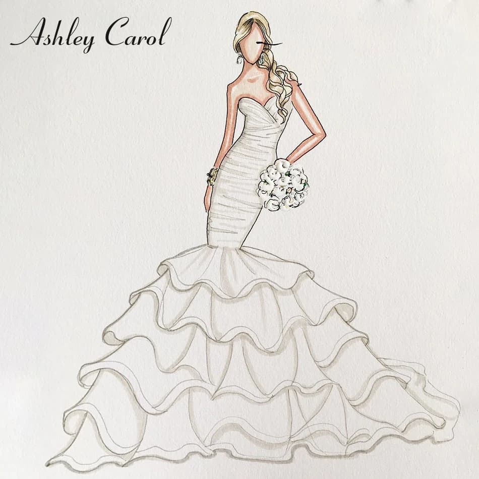 Ashley Carol Custom Mermaid Wedding Dress Elegant Personalized Customized Handmade Any Mermaid Wedding Gowns