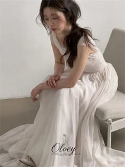 OLOEY Elegant A-Line Tulle Korea Wedding Dress Photo Shoot Sleeveless Backless Bridal Gown Customized Garden Wedding Dress