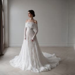 Customized Lace A Line Wedding Dress Strapless Off The Shoulders Long Sleeves Lace Up Back Vintage Boho Train Bridal Gowns 2026