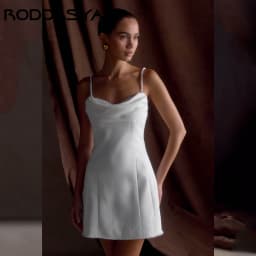 RODDRSYA Mini Pearls Bridal Party Dress Elegant Spaghetti Straps Satin Evening Gowns Backless Short vestidos de novia Customized