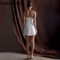 RODDRSYA Mini Pearls Bridal Party Dress Elegant Spaghetti Straps Satin Evening Gowns Backless Short vestidos de novia Customized