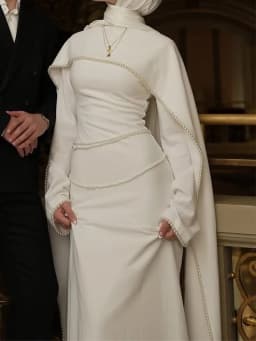 Booma Mermaid Long Pearls Simple Wedding Dresses Long Sleeve Pleat Elegant Brides Gown Custom Made 2025