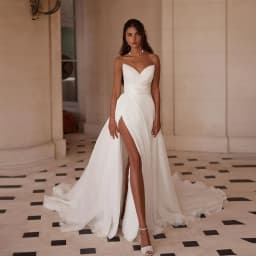Customized Charming Pleat A Line Organza Wedding Dresses High Slit Formal Bridal Gowns Wedding Photography Wear robe de mariée