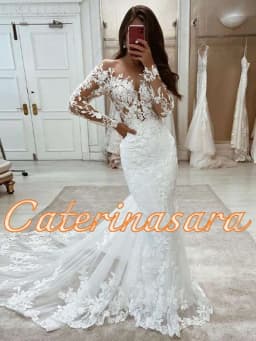 Wedding Dresses Mermaid Lace Long Sleeves Gown Vintage White Ivory Custom Made Luxury Bridal Dress