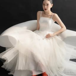 Giyu Elegant Spaghetti Strap Wedding Dresses Crape Tiered Korea Photoshoot Bridal Gowns Floor-Length Customized 웨딩드레스 2025