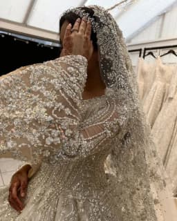Customized Muslim Wedding Dresses Ball Gowns Middle East Beaded Bride Dresses Long Sleeve Vestido de novia amanda novias oficial