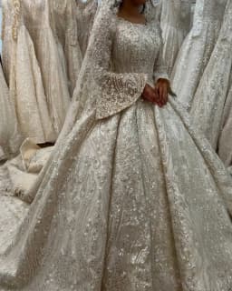 Customized Muslim Wedding Dresses Ball Gowns Middle East Beaded Bride Dresses Long Sleeve Vestido de novia amanda novias oficial