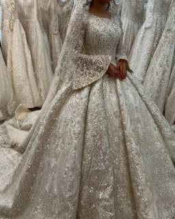 Customized Muslim Wedding Dresses Ball Gowns Middle East Beaded Bride Dresses Long Sleeve Vestido de novia amanda novias oficial